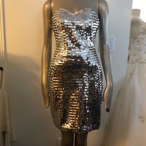 Silver mini dress